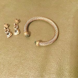 David Yurman Bracelet w/matching Earrings and a D.Y. bag.  Excellent condition!
